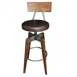 mj-373 CFC-373 Industrial Rustic Commercial Restaurant  Indoor Wood and Metal Bar Stool